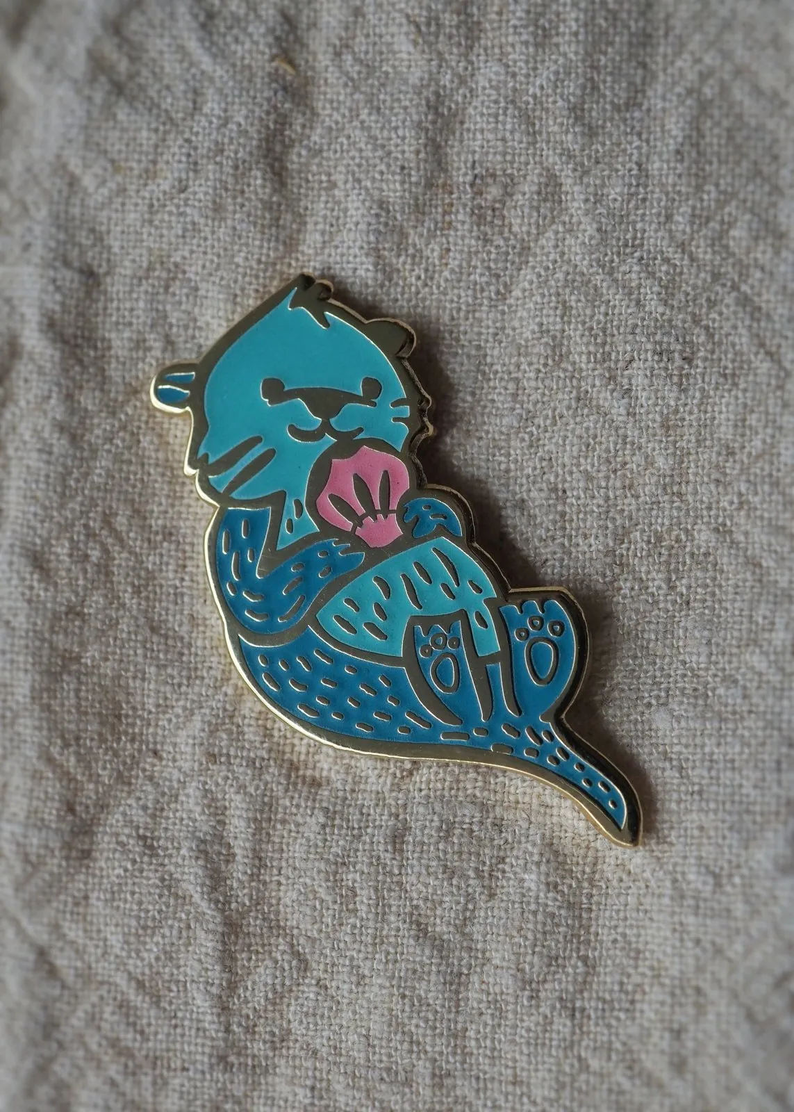 Sea Otter - Minty Green - Glow-in-the-dark - Lapel Pin