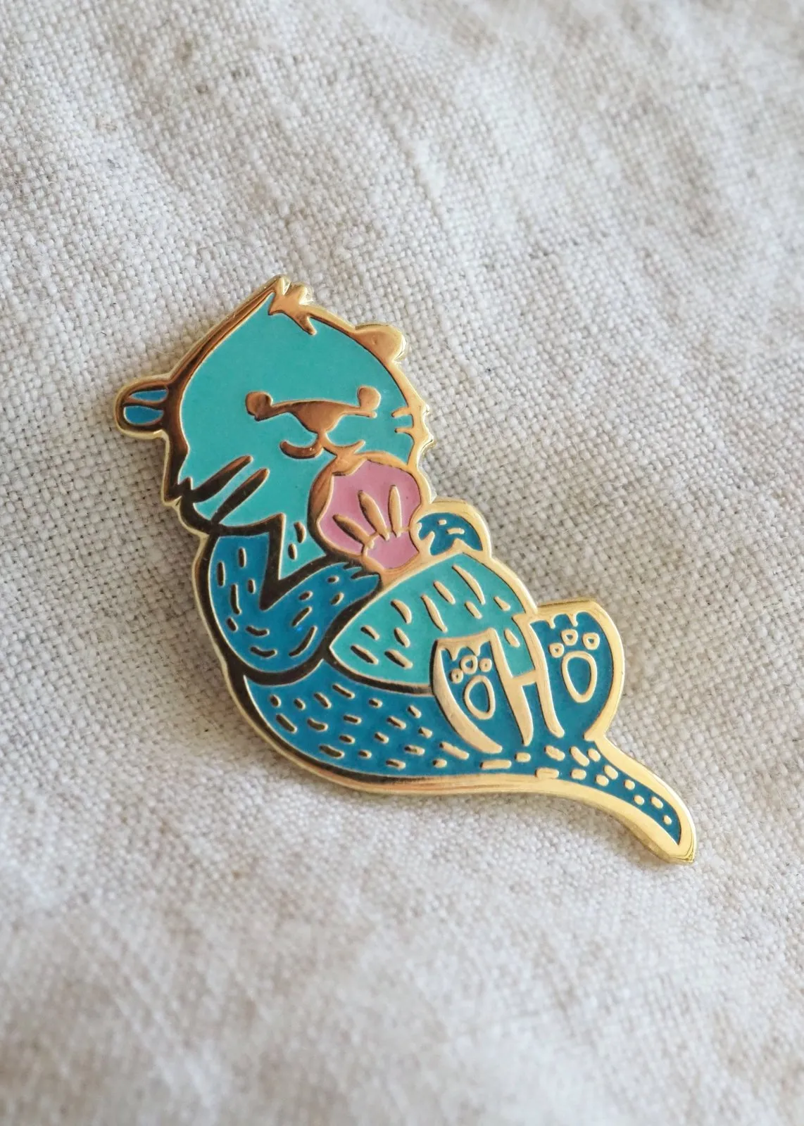 Sea Otter - Minty Green - Glow-in-the-dark - Lapel Pin