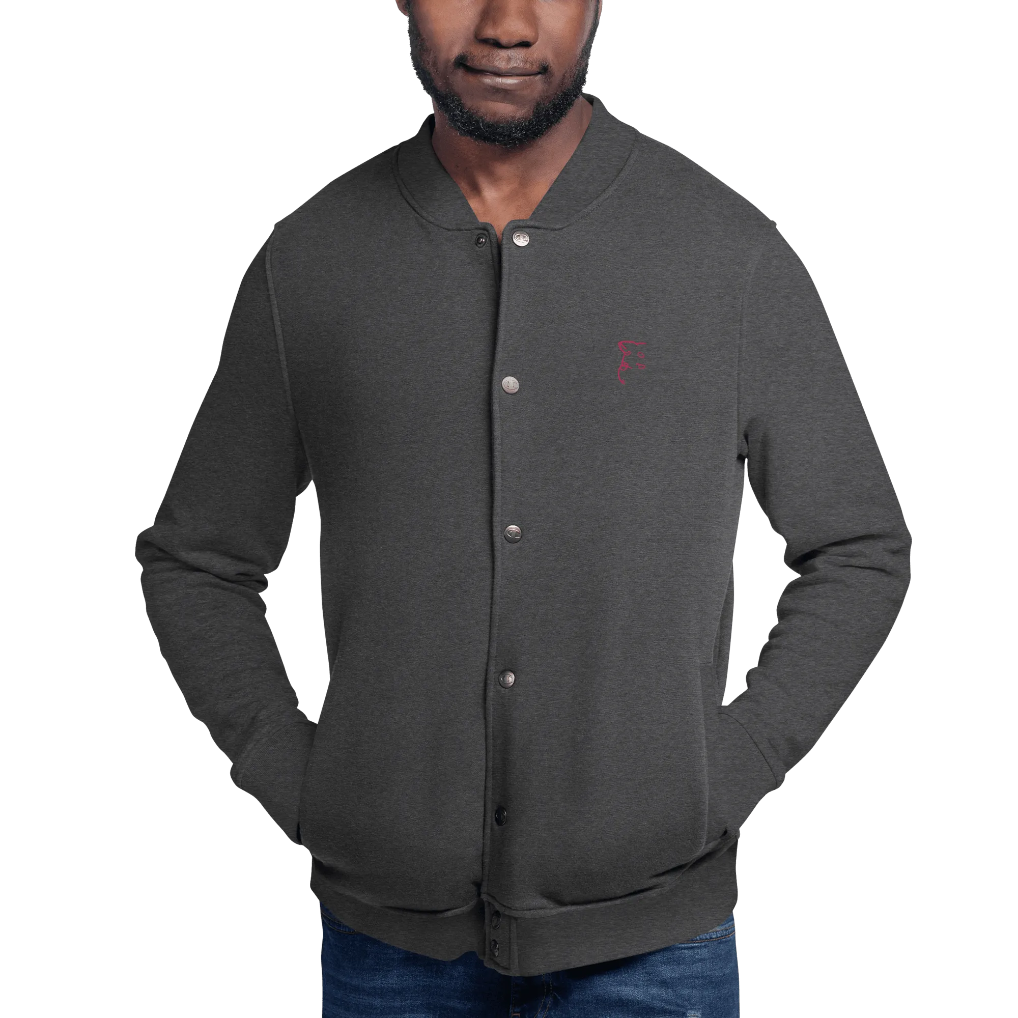 'Simply Barker' Embroidered Champion Bomber Jacket