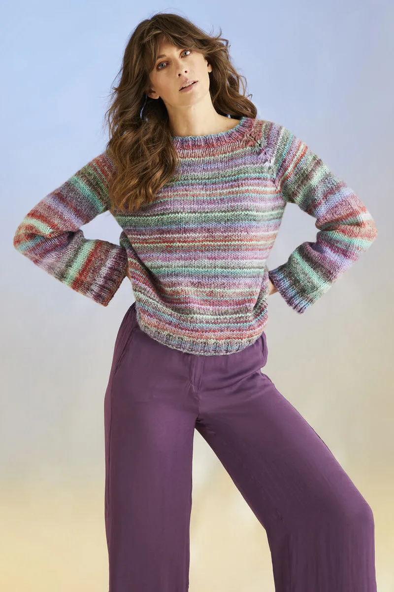 Sirdar Jewelspun Patterns - 10702 Jewelspun with Wool Whirlpool Sweater - PDF Download