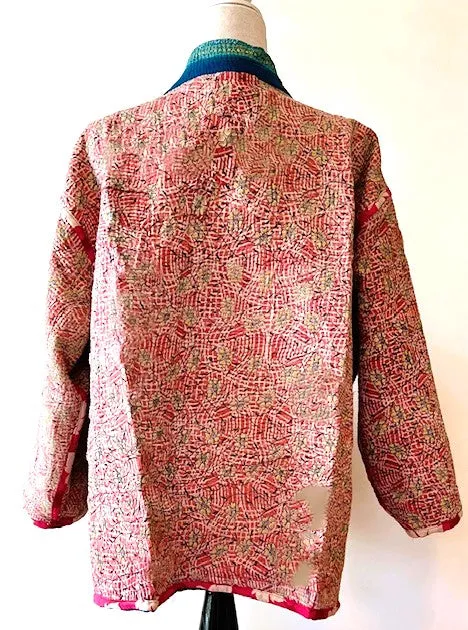 Specialty Collection: Kantha Stitch Quilted Short Jacket. Fully Reversible.