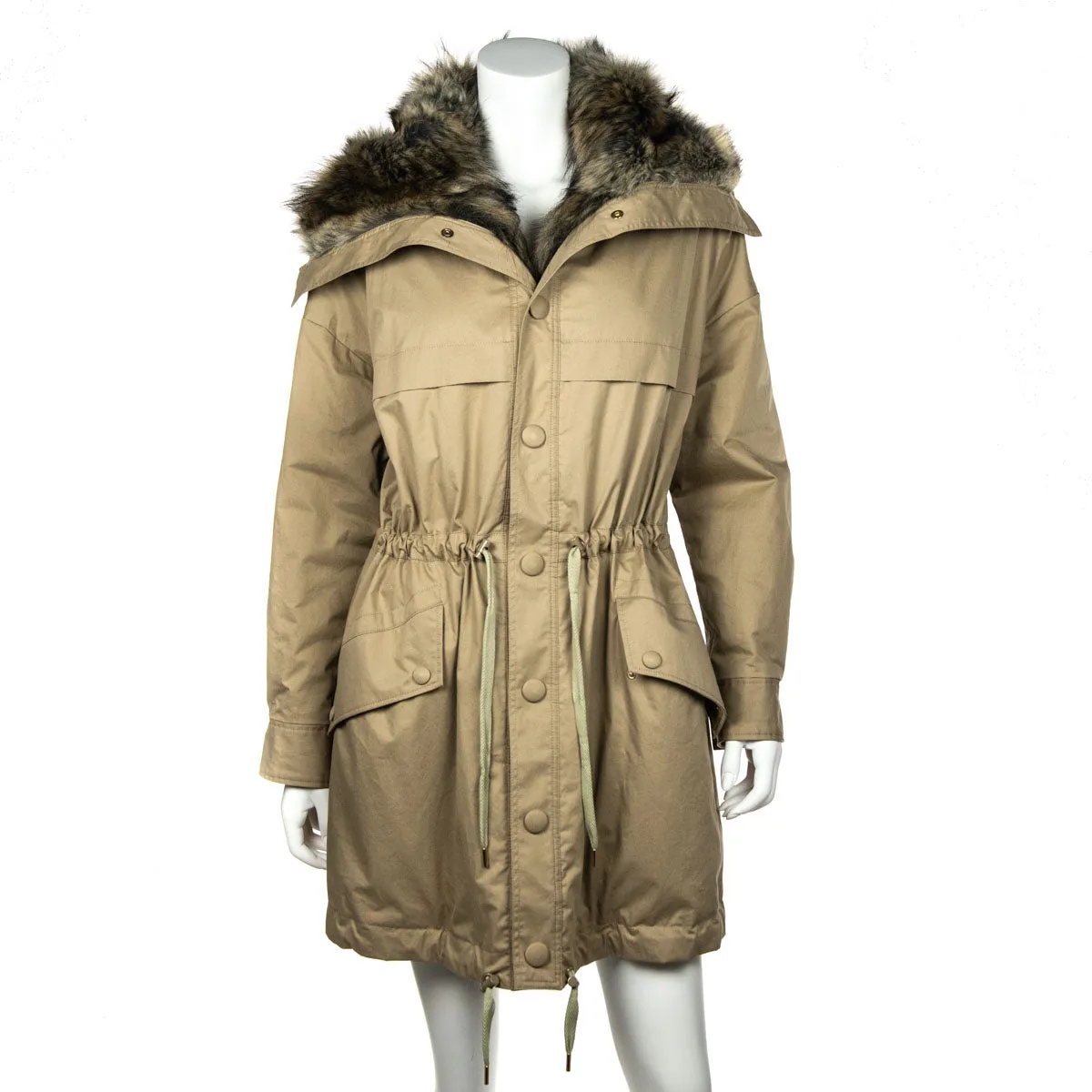 Stella McCartney Beige Faux Fur Parka Size XXS | IT 36