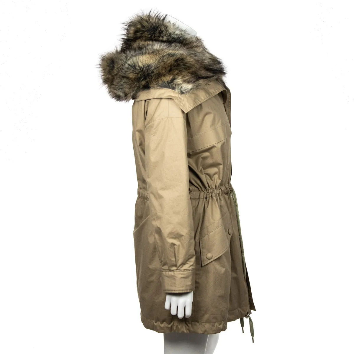 Stella McCartney Beige Faux Fur Parka Size XXS | IT 36