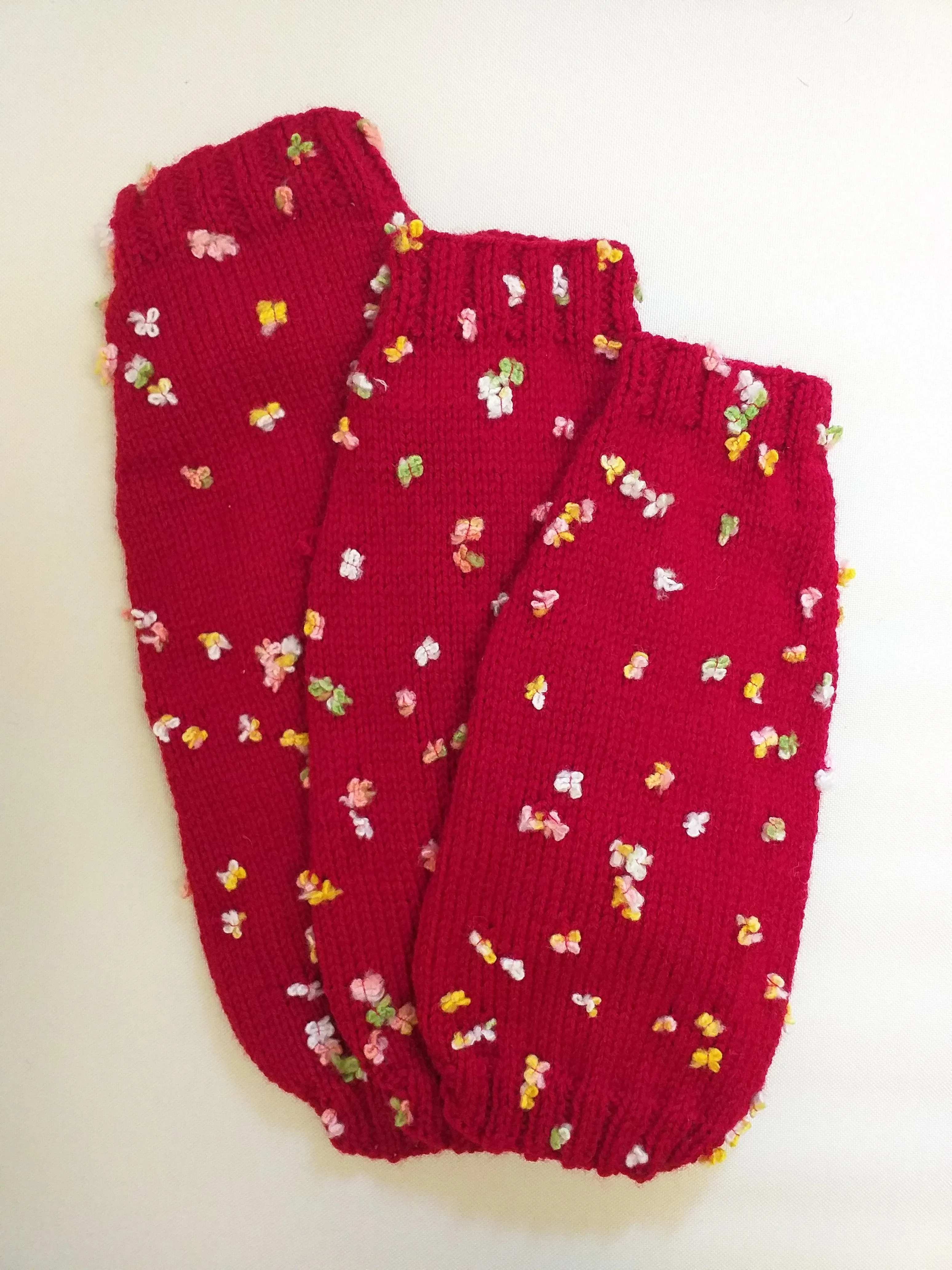 Sweater with flowers and butterflies for miniature dachshund or small dog.