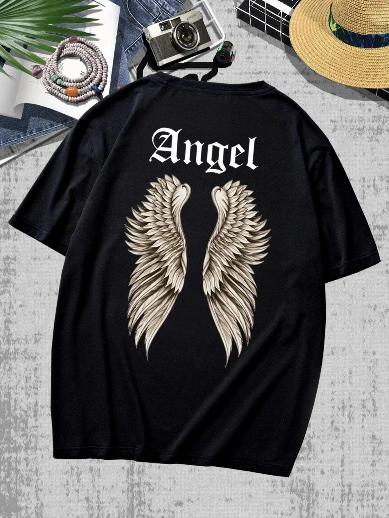SXV  'Angel’ Printed Cool Aesthetic Oversized T-shirt