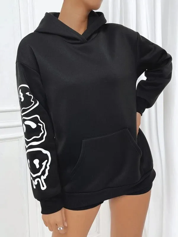 SXV  'CHOOSE HAPPY’ Printed Cool Aesthetic Sweatshirt Hoodie