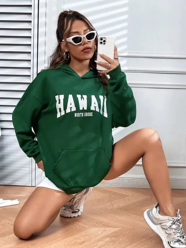 SXV  'HAWAII NORTH SHORE’ Printed Cool Aesthetic Sweatshirt Hoodie