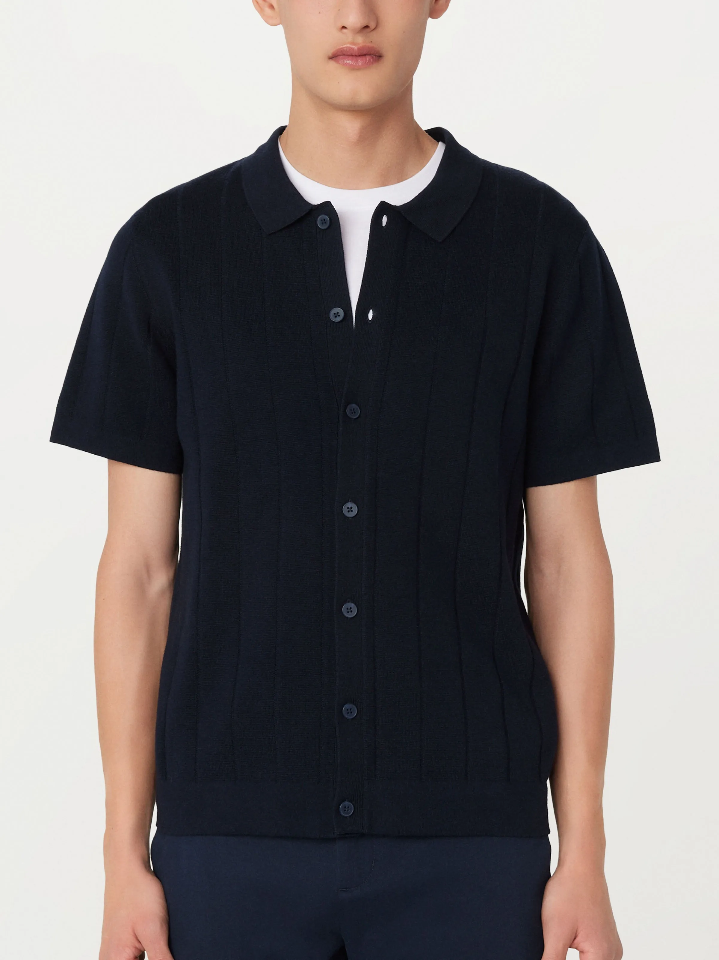 The Knit Button Up Polo in Green