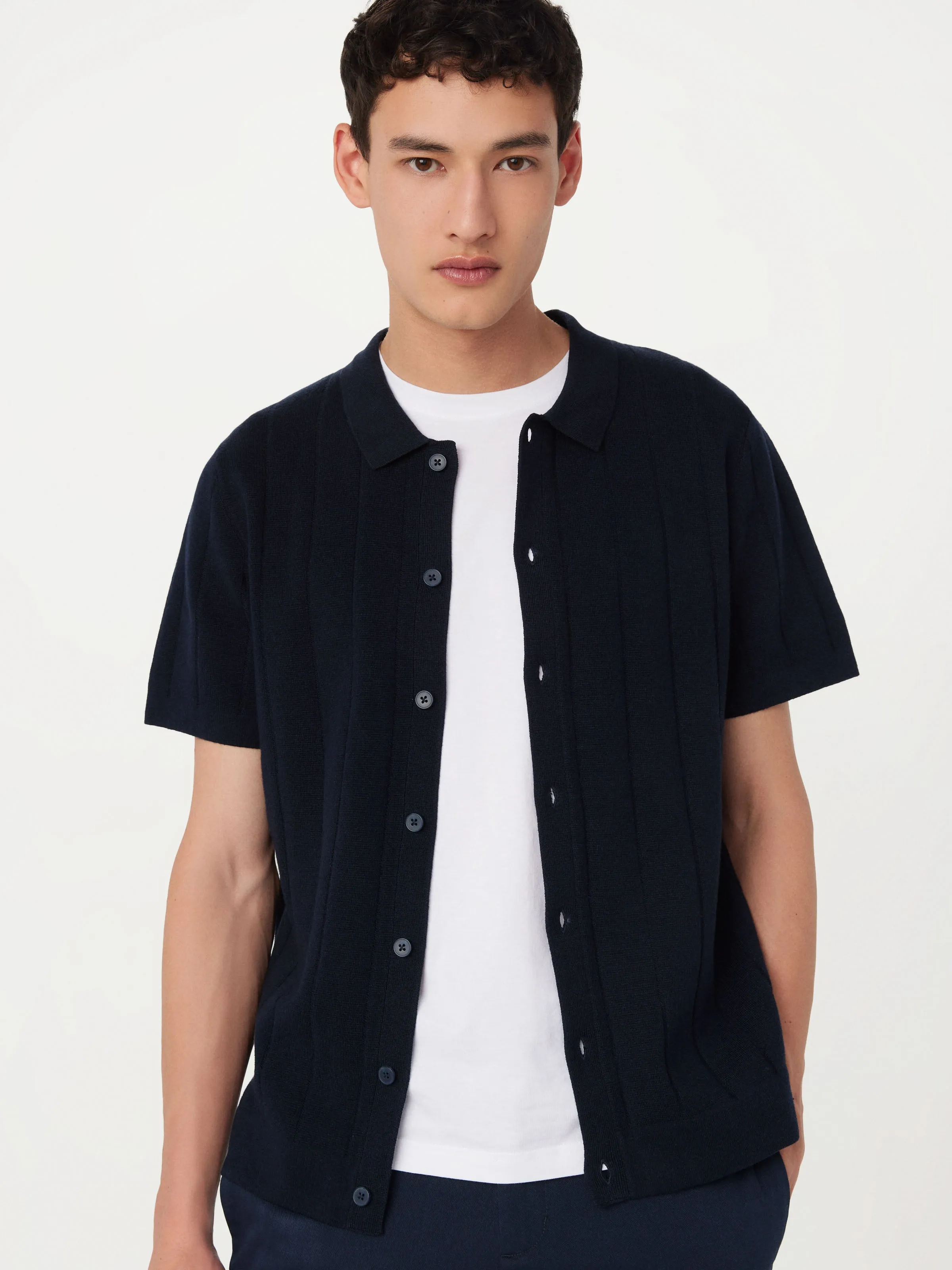 The Knit Button Up Polo in Green
