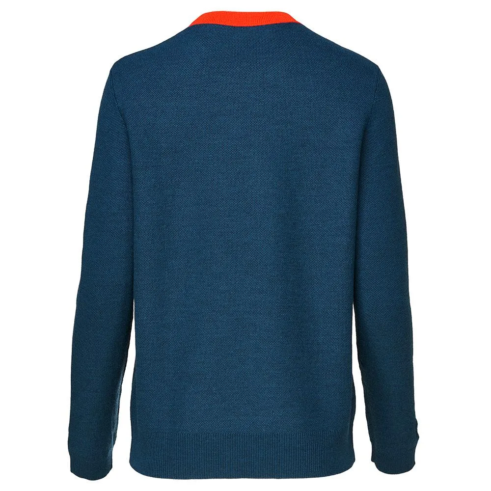 Womens Merino Honeycomb Sweater (Petrol/Orange)