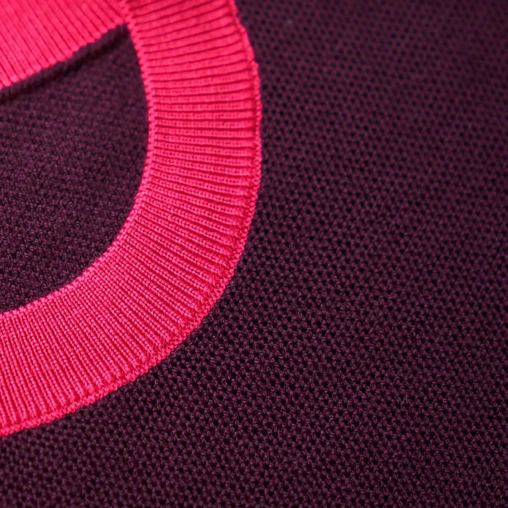 Womens Merino Honeycomb Sweater (Wine/Fuchsia)
