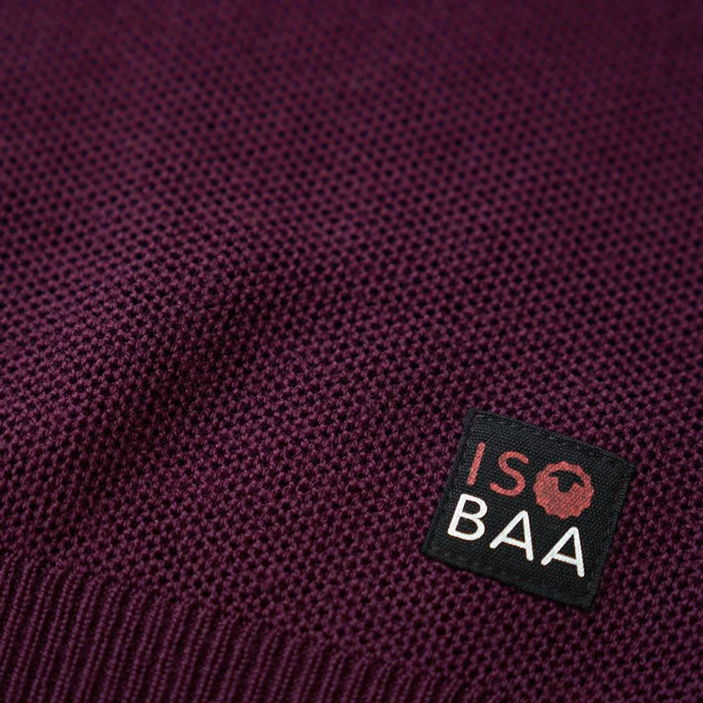 Womens Merino Honeycomb Sweater (Wine/Fuchsia)