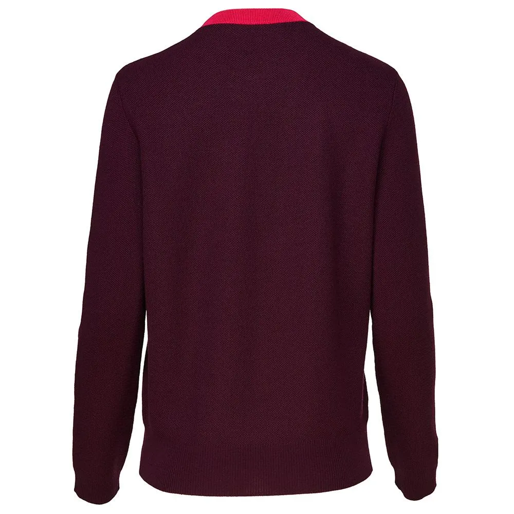 Womens Merino Honeycomb Sweater (Wine/Fuchsia)